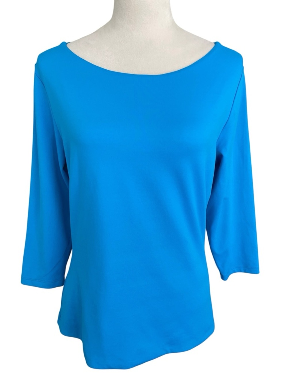 JudyP Top Sz L Coastal Chic Resort Wear Minimalist‎ Boatneck Smooth Wrinkle Free